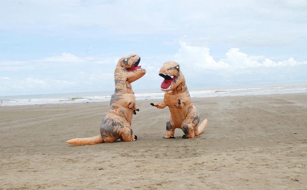 Aufblasbare Dinosaurier Kostüm Erwachsene T-Rex Jurassic Welt Cosplay Kostüm - cosplaycartde