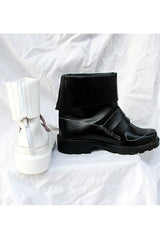 Satan Cosplay Stiefel Schuhe Schwarz und Weiß