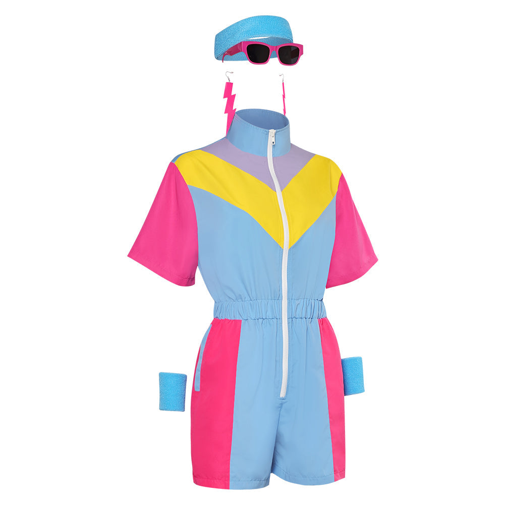 unisex Cosplay Kostüm Outfits Halloween Karneval Anzug Bunte Sportbekleidung 80er 90er Jahre Trainingsanzüge Set