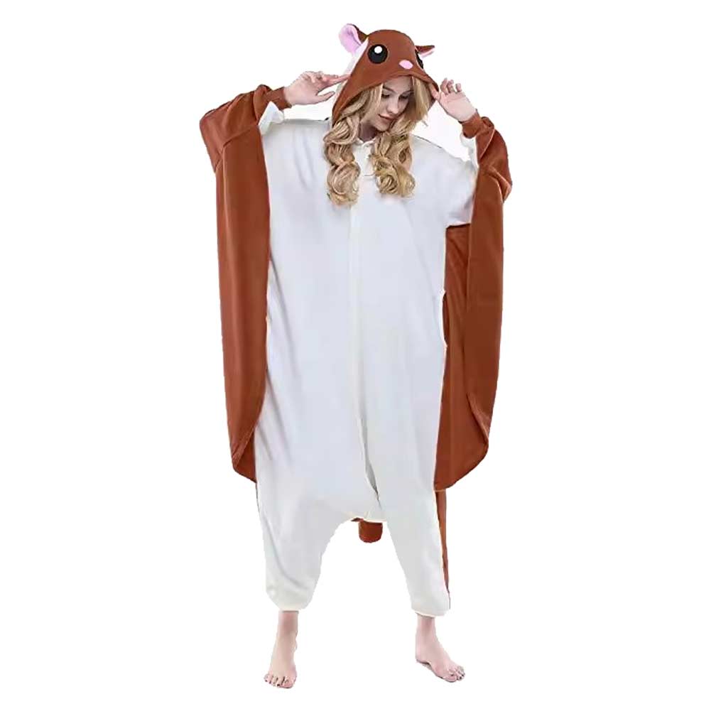 unisex Eichhörnchen Jumpsuit Cosplay Kostüm Outfits Schlafenanzug  Halloween Karneval Anzug