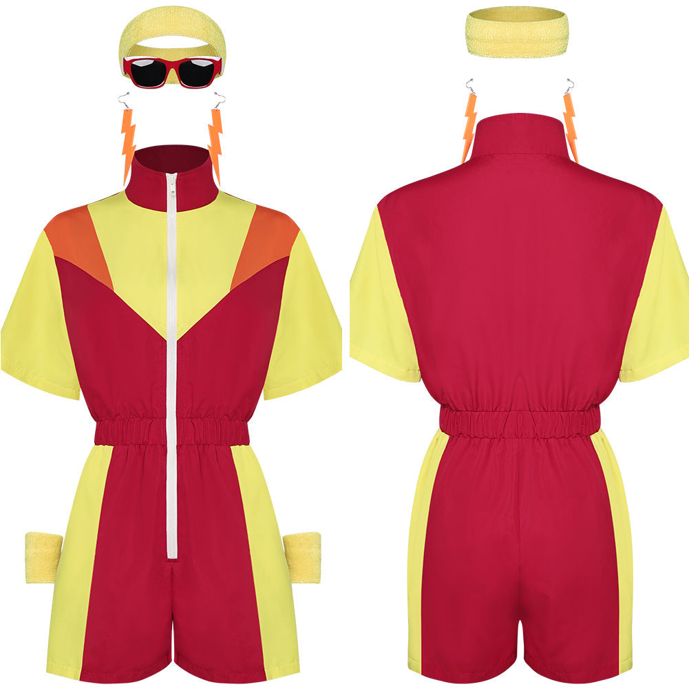 unisex Jumpsuit Farbige Sportkleidung Kostüm Outfits Halloween Karneval Anzug 80er 90er Jahre Trainingsanzüge Set