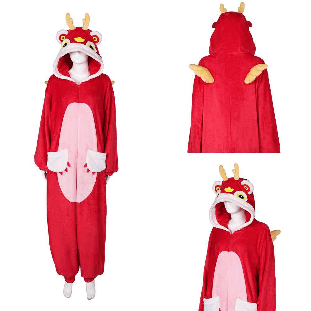 Unisex Schlafanzug Drache Cosplay Kostüm Outfits Halloween Karneval Anzug Baby Drache